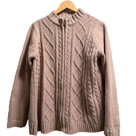 Carroll Reed: Vintage Long Sleeve Cable Knit Sweater - Picture 2 of 6